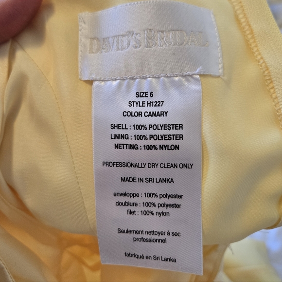 David's Bridal Canary Yellow Flower Girl Dress - Picture 4 of 6